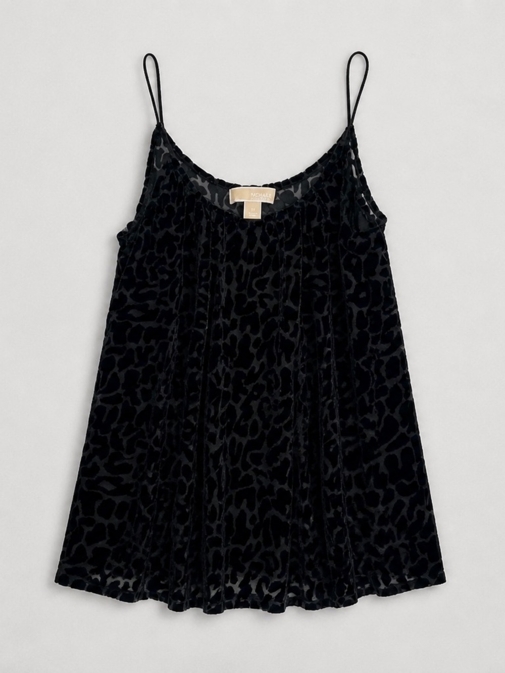 Michael Kors black Velvet Camisole abstract print velvet texture on Chiffon